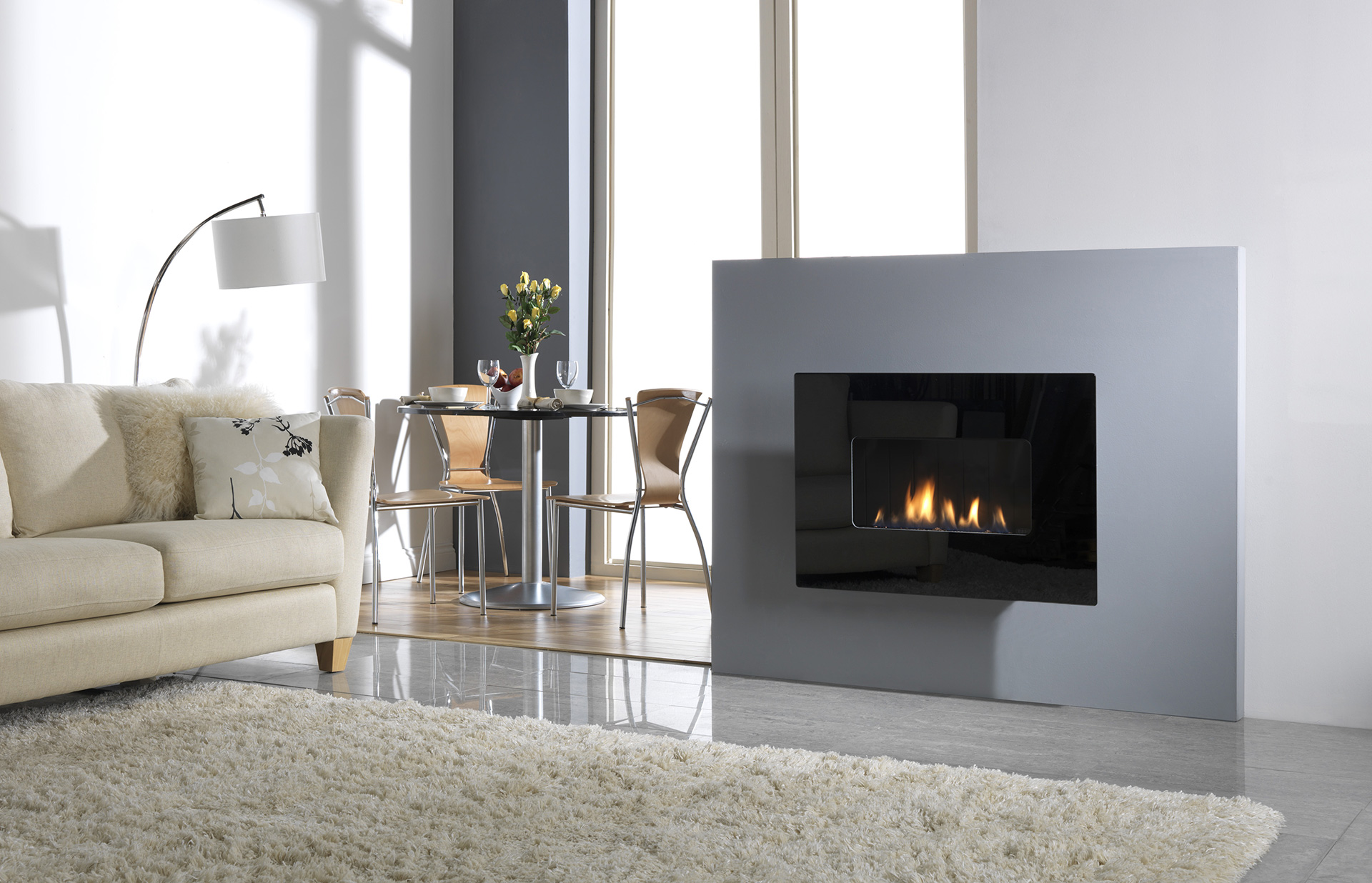 41in Black Glass Firewall Fireplace Warehouse Andover